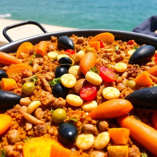 Paella mixta, paella con carne y marisco