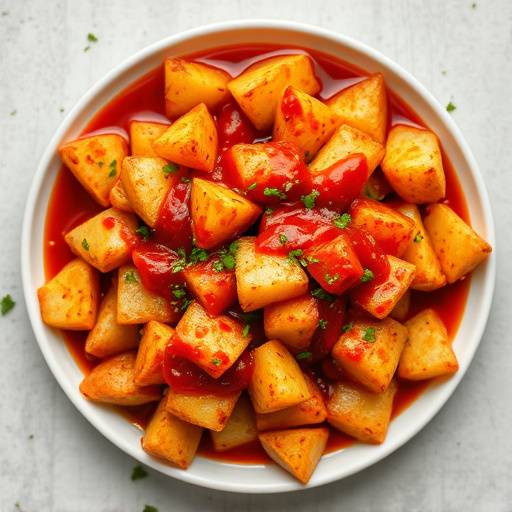 Patatas bravas, papas fritas con salsa picante